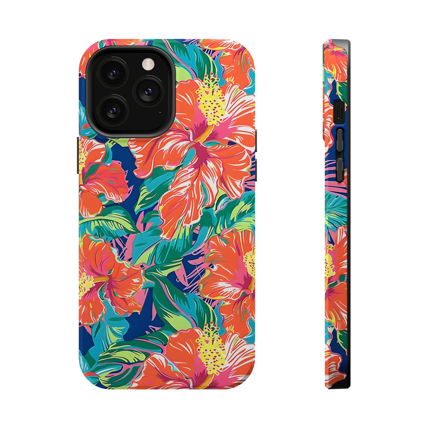 Orange Floral Magnetic Tough Case