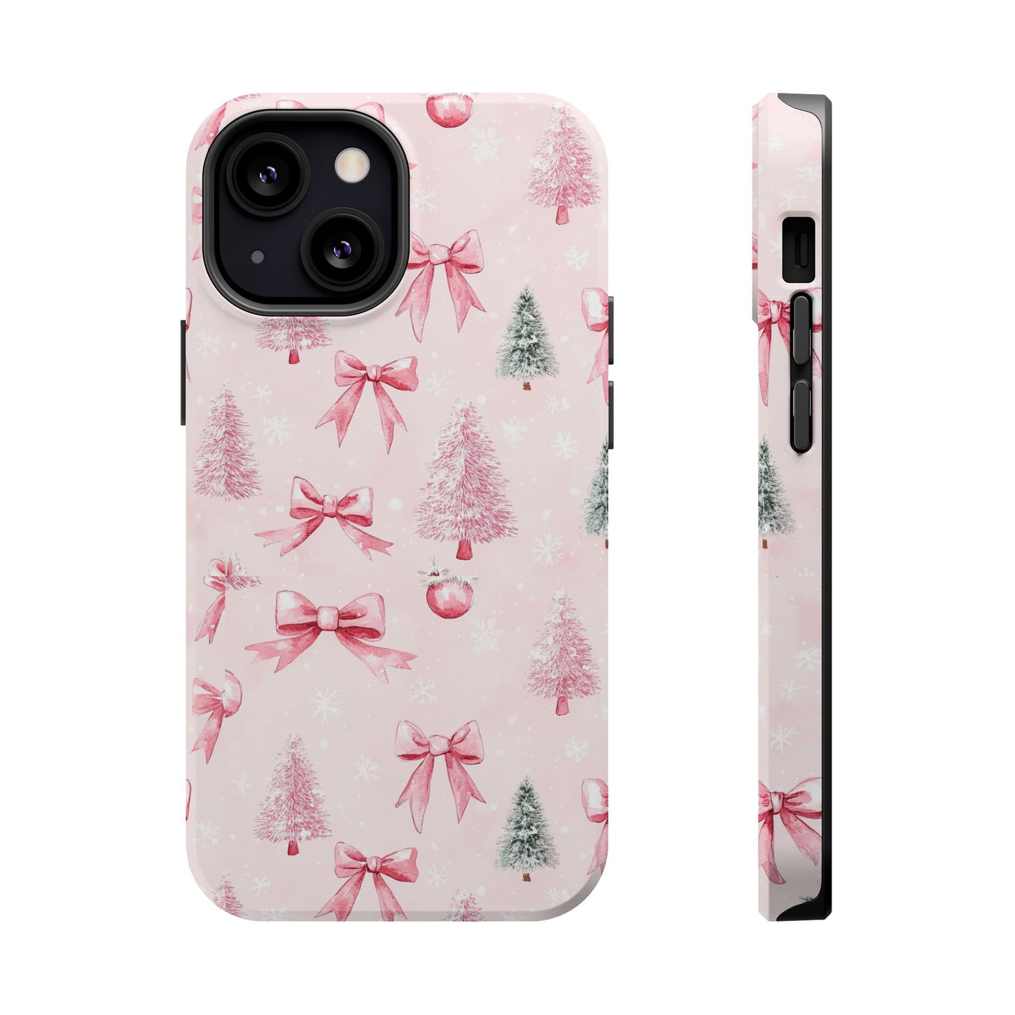 Pink Bow and Christmas Tree Magnetic Tough Case