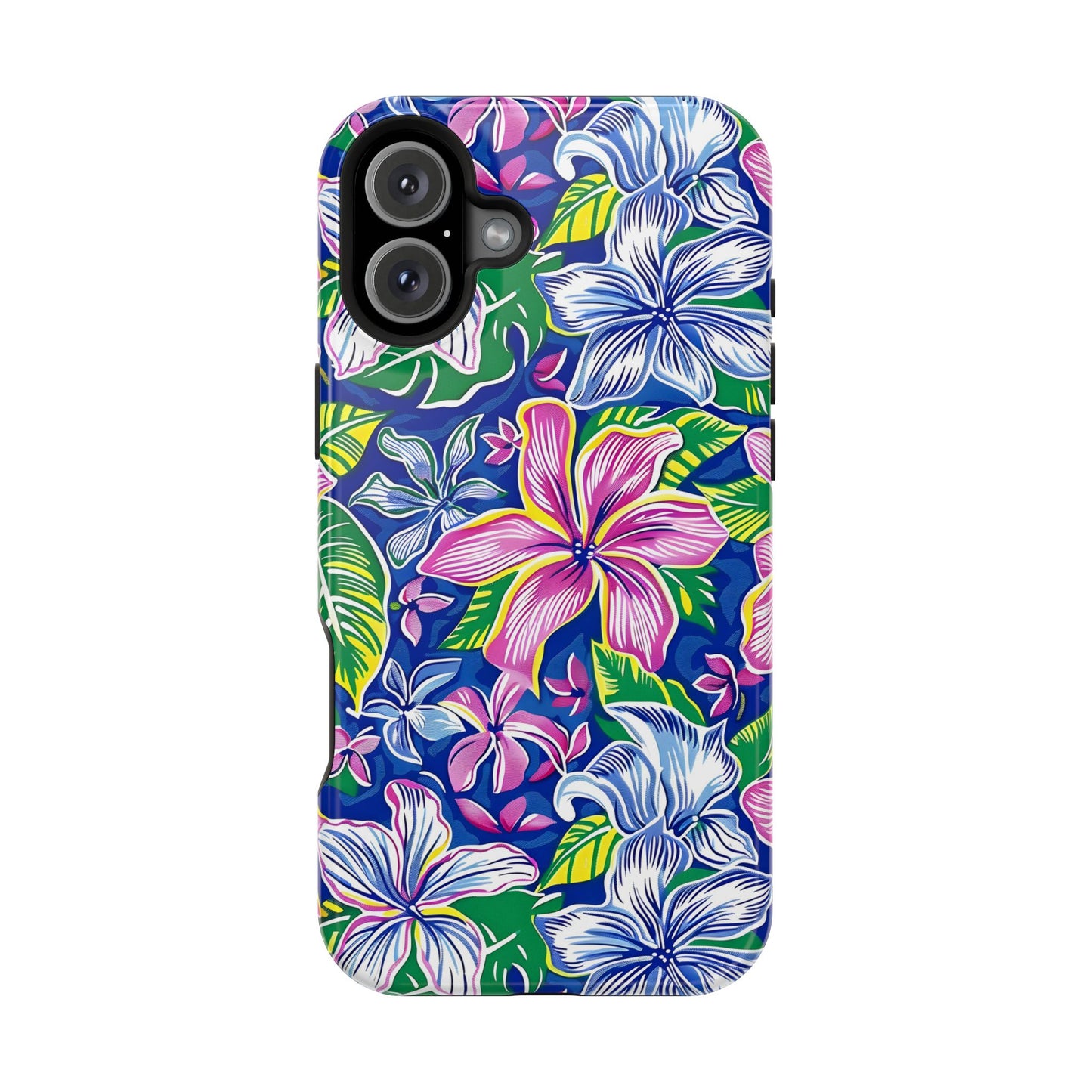 Blue and Pink Floral Magnetic Tough Case