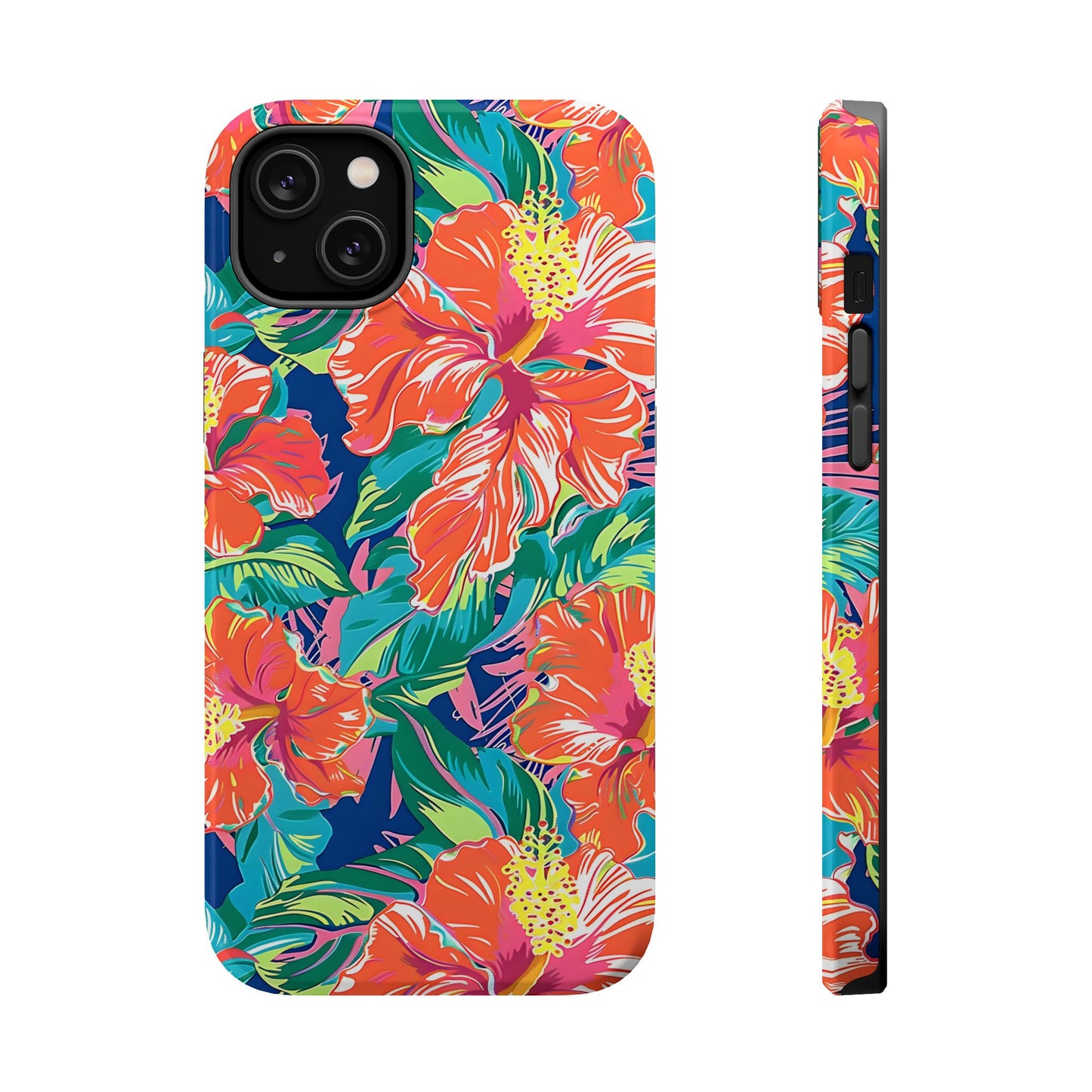 Orange Floral Magnetic Tough Case