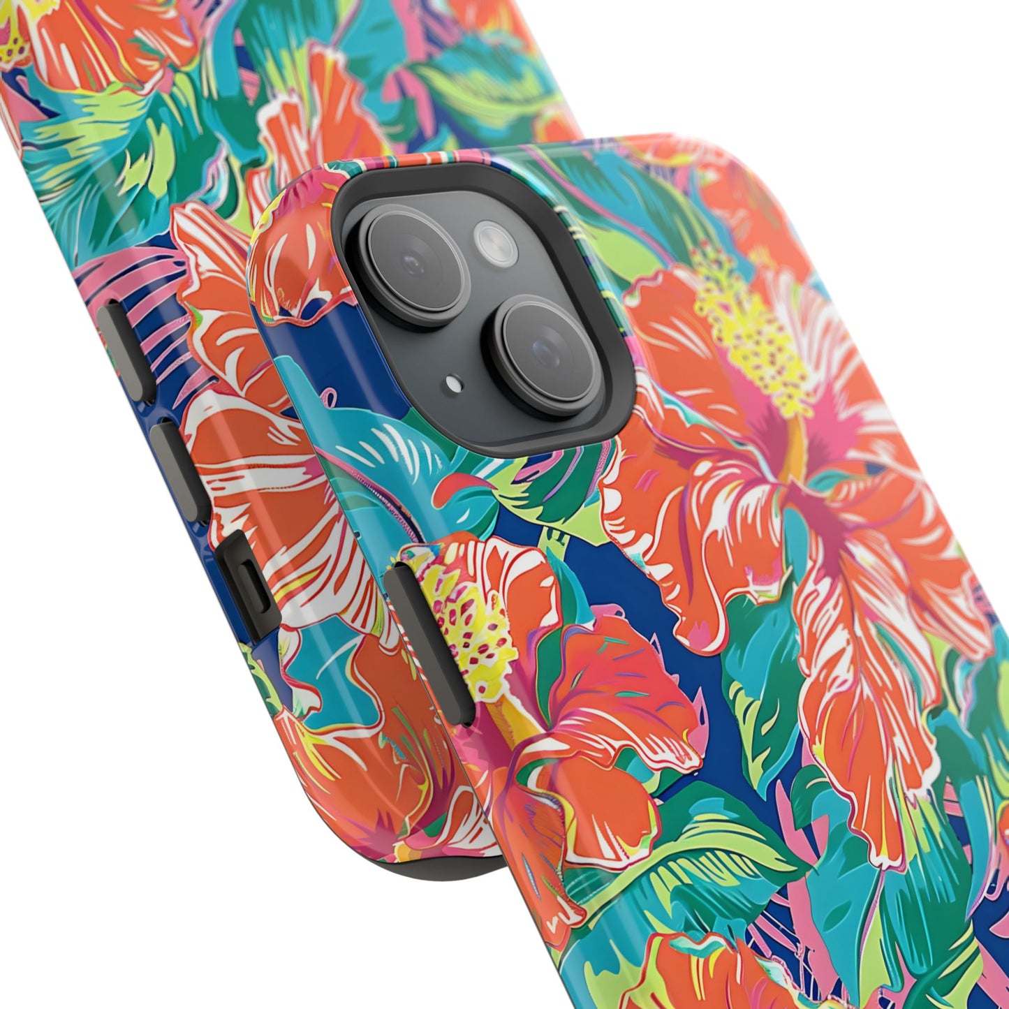 Orange Floral Magnetic Tough Case