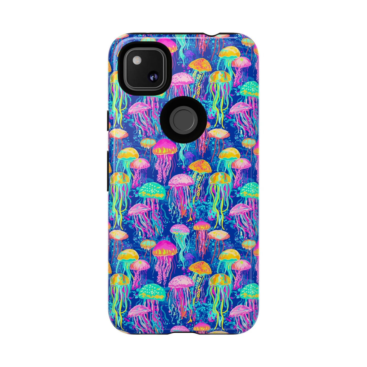 Preppy Jellyfish Android Phone Case | Colorful Ocean Aesthetic Case for Samsung & Pixel | Sea Life Slim Cover | Trendy Beachy Coastal Phone Case