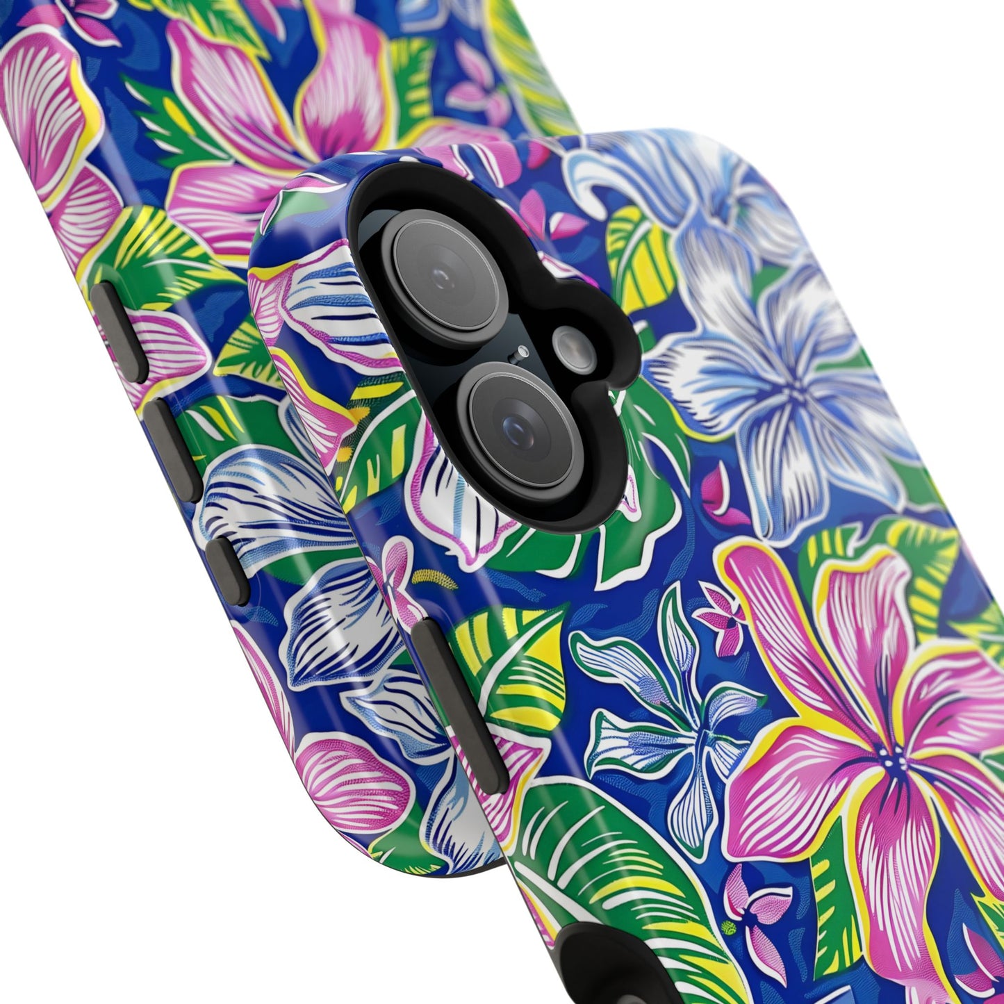 Blue and Pink Floral Magnetic Tough Case