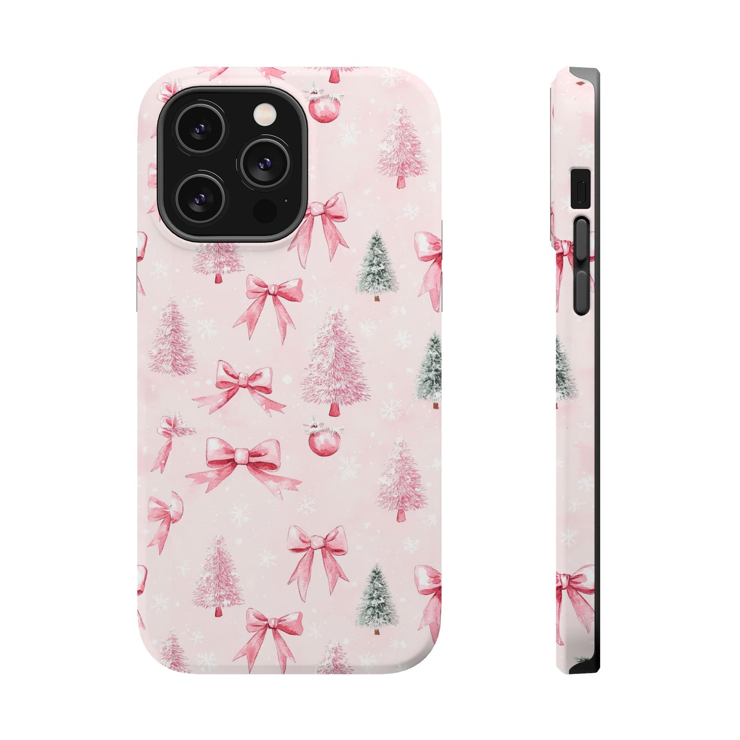 Pink Bow and Christmas Tree Magnetic Tough Case