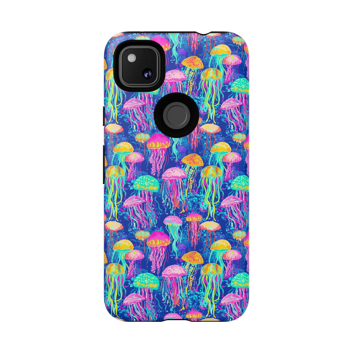 Preppy Jellyfish Android Phone Case | Colorful Ocean Aesthetic Case for Samsung & Pixel | Sea Life Slim Cover | Trendy Beachy Coastal Phone Case