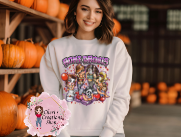Home Ghouls Trendy Custom Womens Halloween Sweatshirt, Halloween Party Hoodie Unisex Heavy Blend Crewneck Sweatshirt