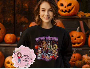 Home Ghouls Trendy Custom Womens Halloween Sweatshirt, Halloween Party Hoodie Unisex Heavy Blend Crewneck Sweatshirt