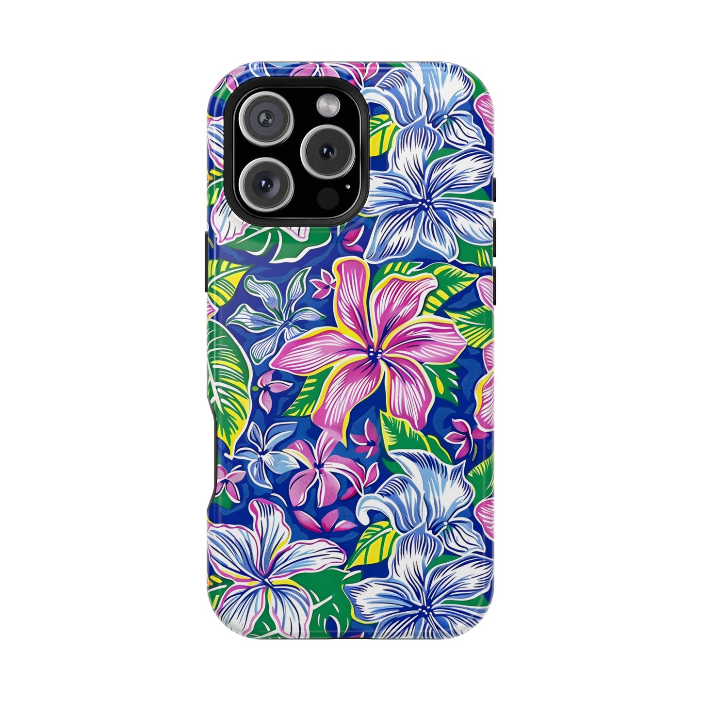 Blue and Pink Floral Magnetic Tough Case