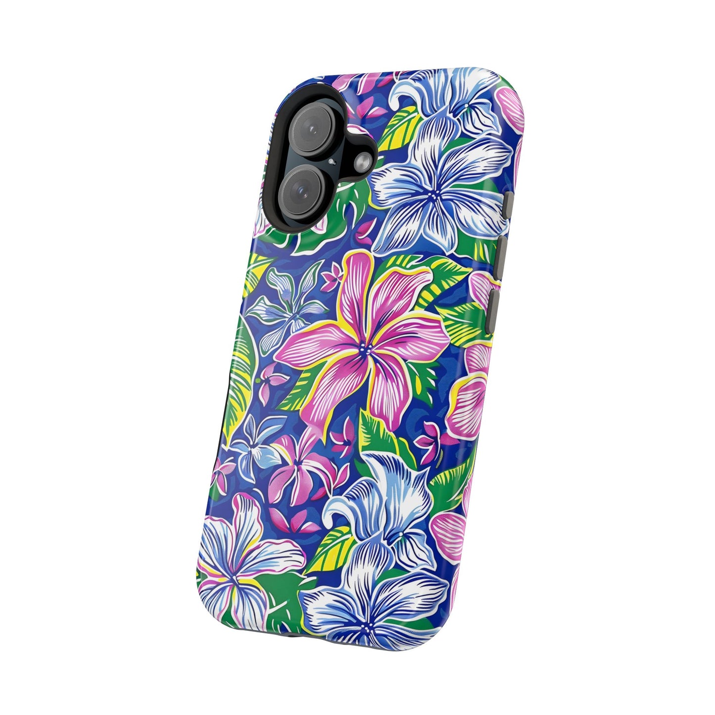 Blue and Pink Floral Magnetic Tough Case