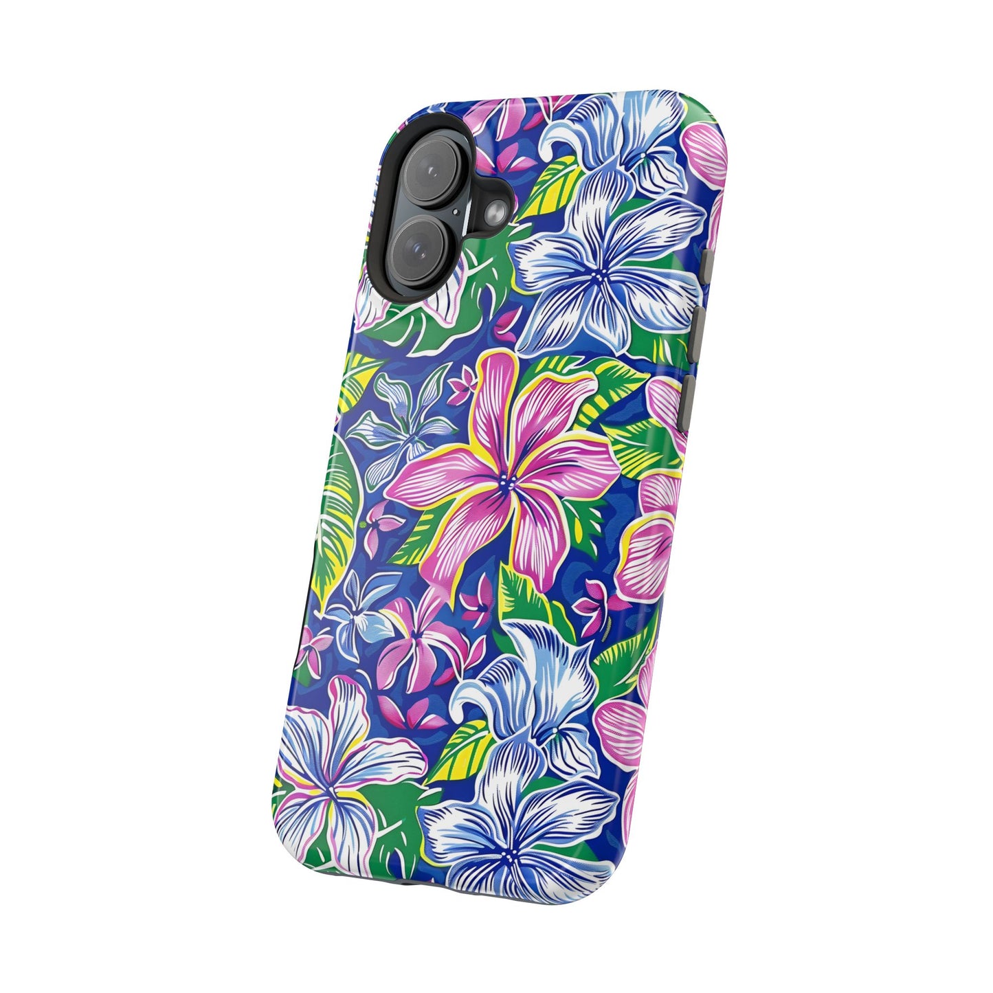 Blue and Pink Floral Magnetic Tough Case