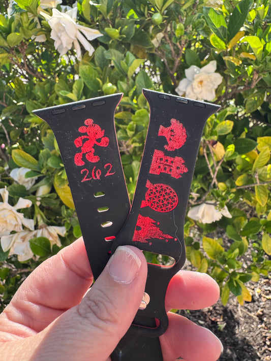 Apple Watch Band Compatible Marathon weekend 26.2 Mickey Engraved Watch Strap