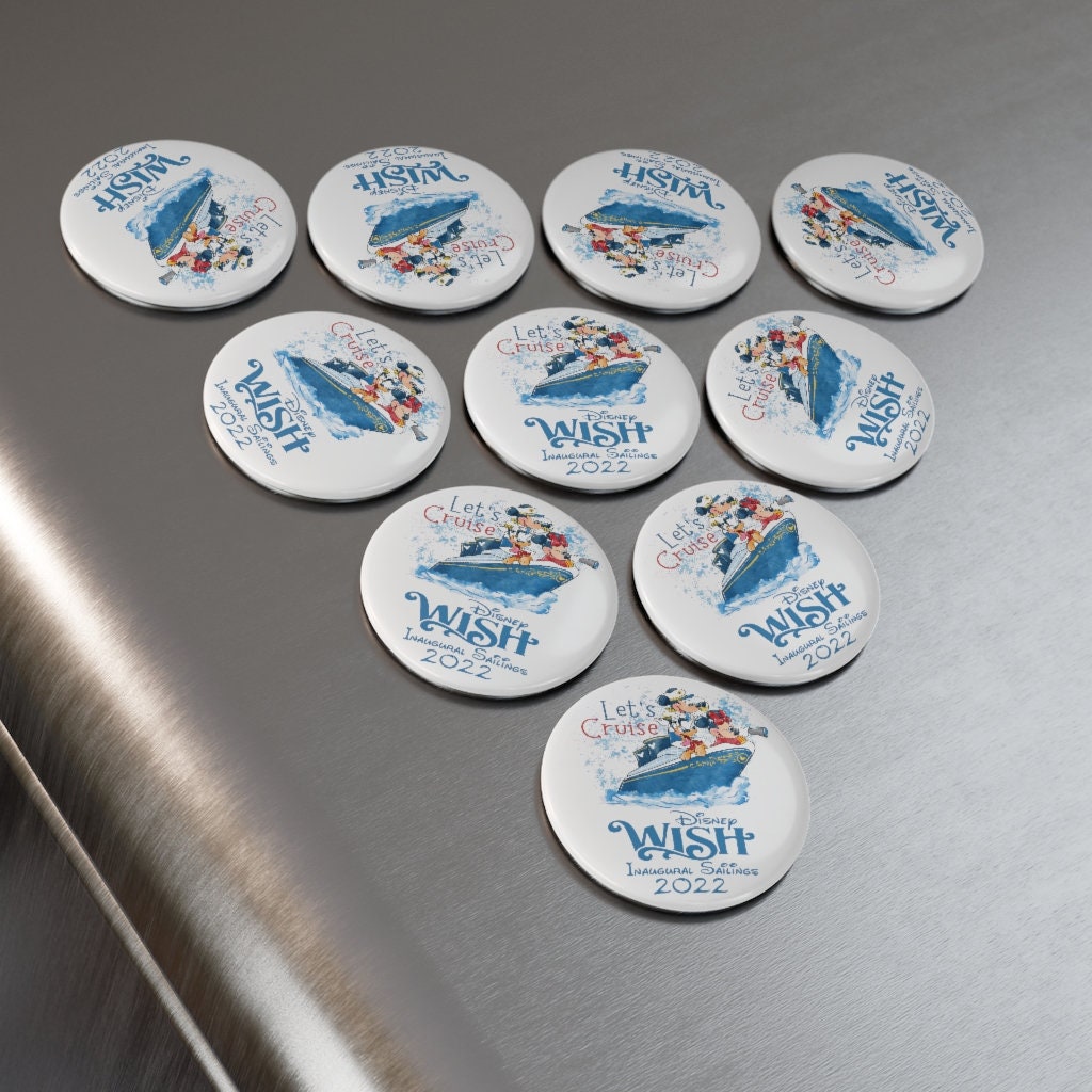 DCL Let's Cruise WISH Button Magnet, Round (1 & 10 Pcs)