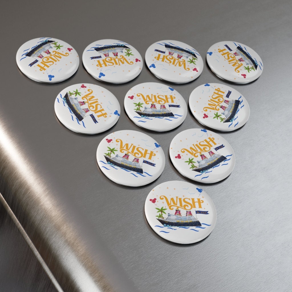DCL WISH Button Magnet, Round (1 & 10 Pcs)