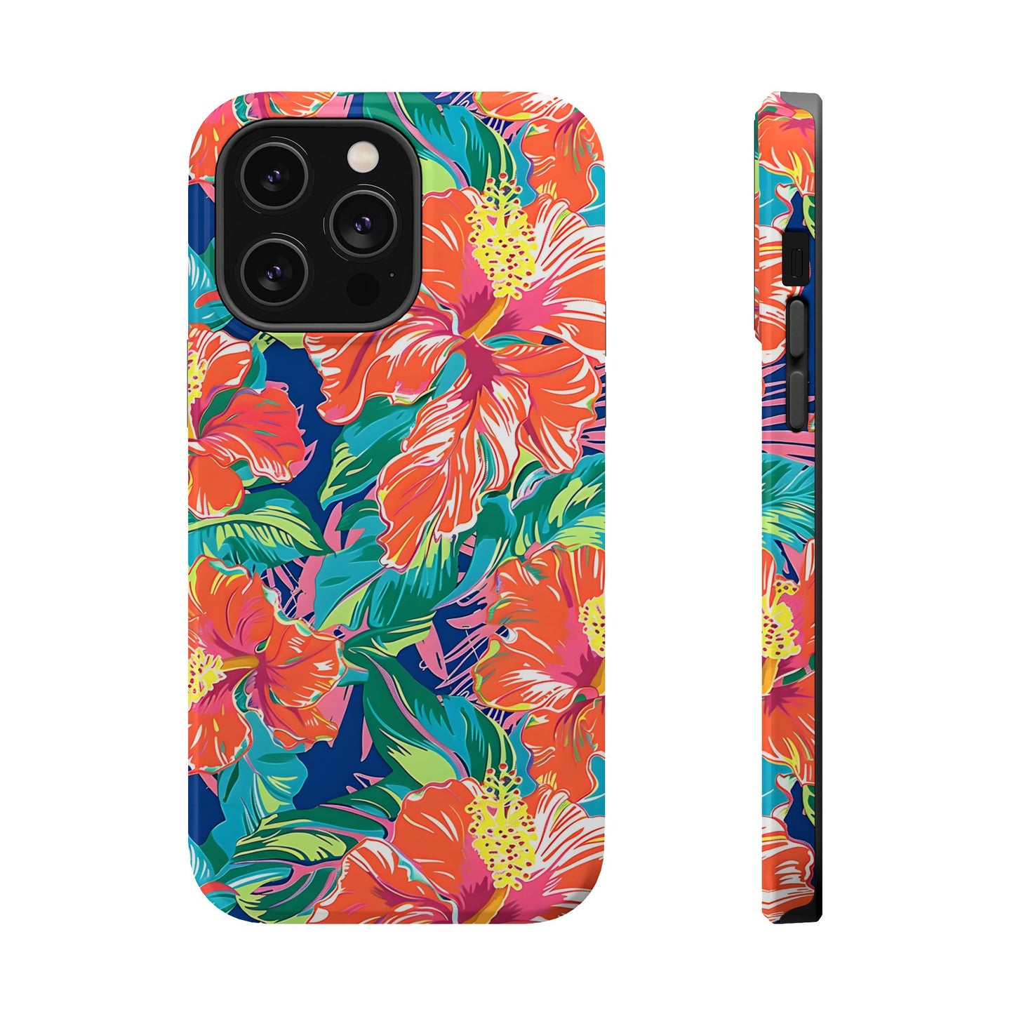 Orange Floral Magnetic Tough Case