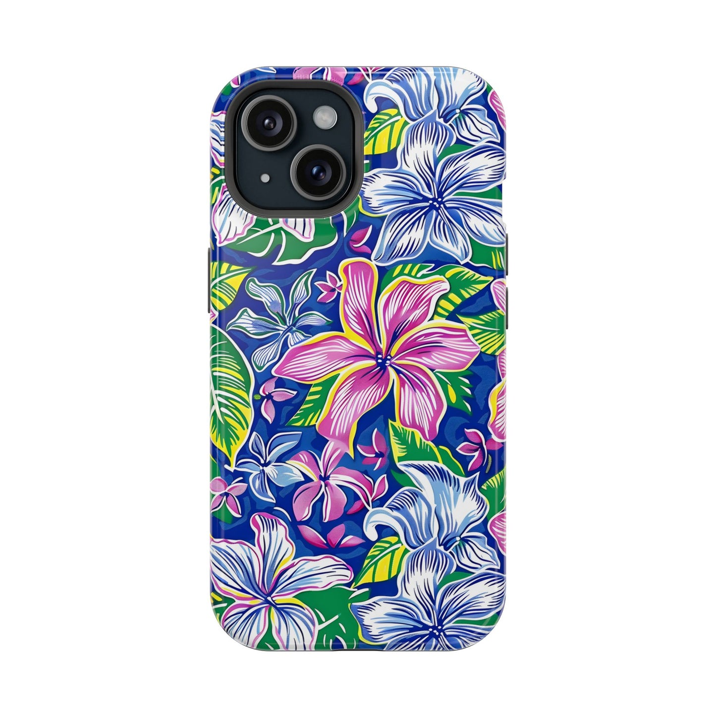 Blue and Pink Floral Magnetic Tough Case