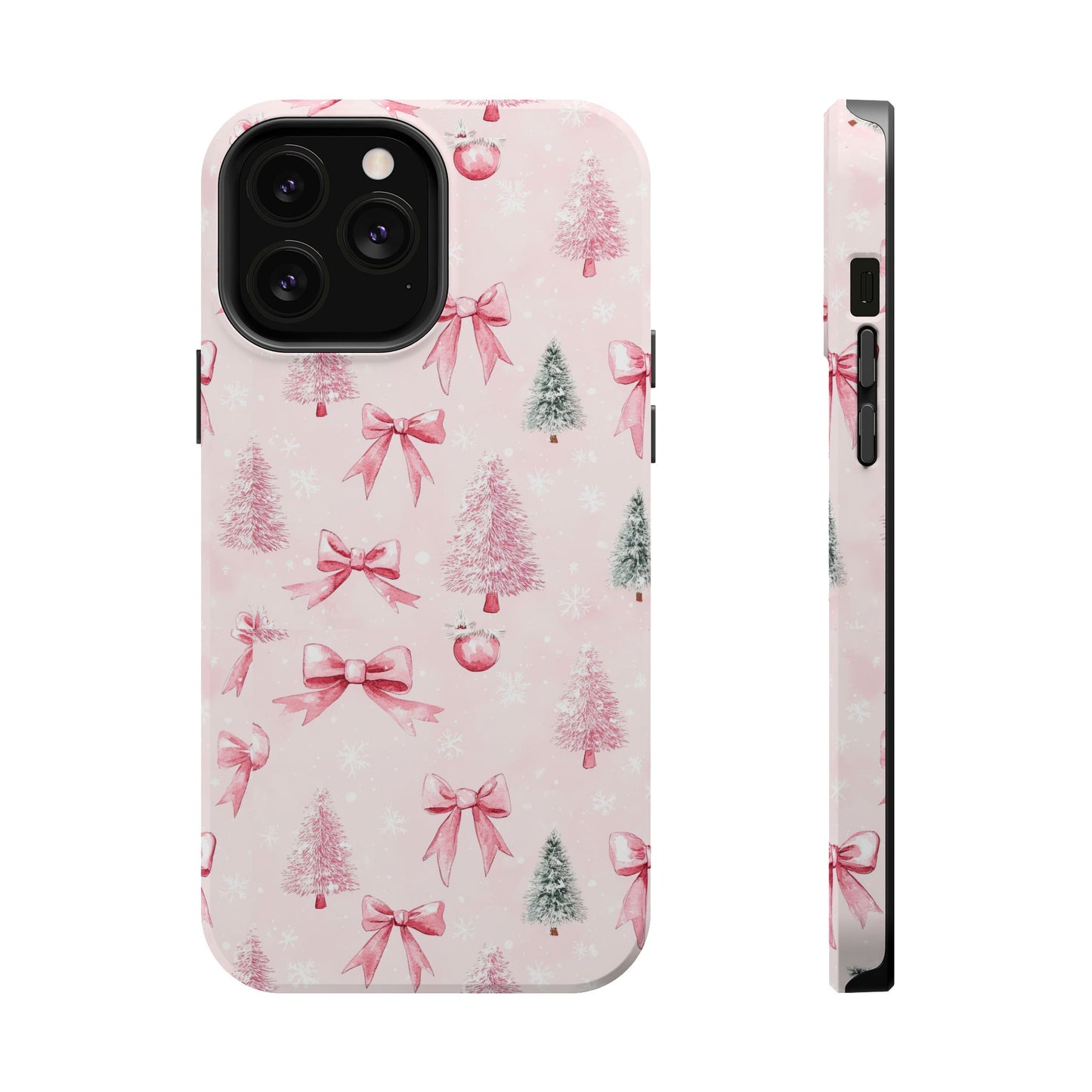 Pink Bow and Christmas Tree Magnetic Tough Case