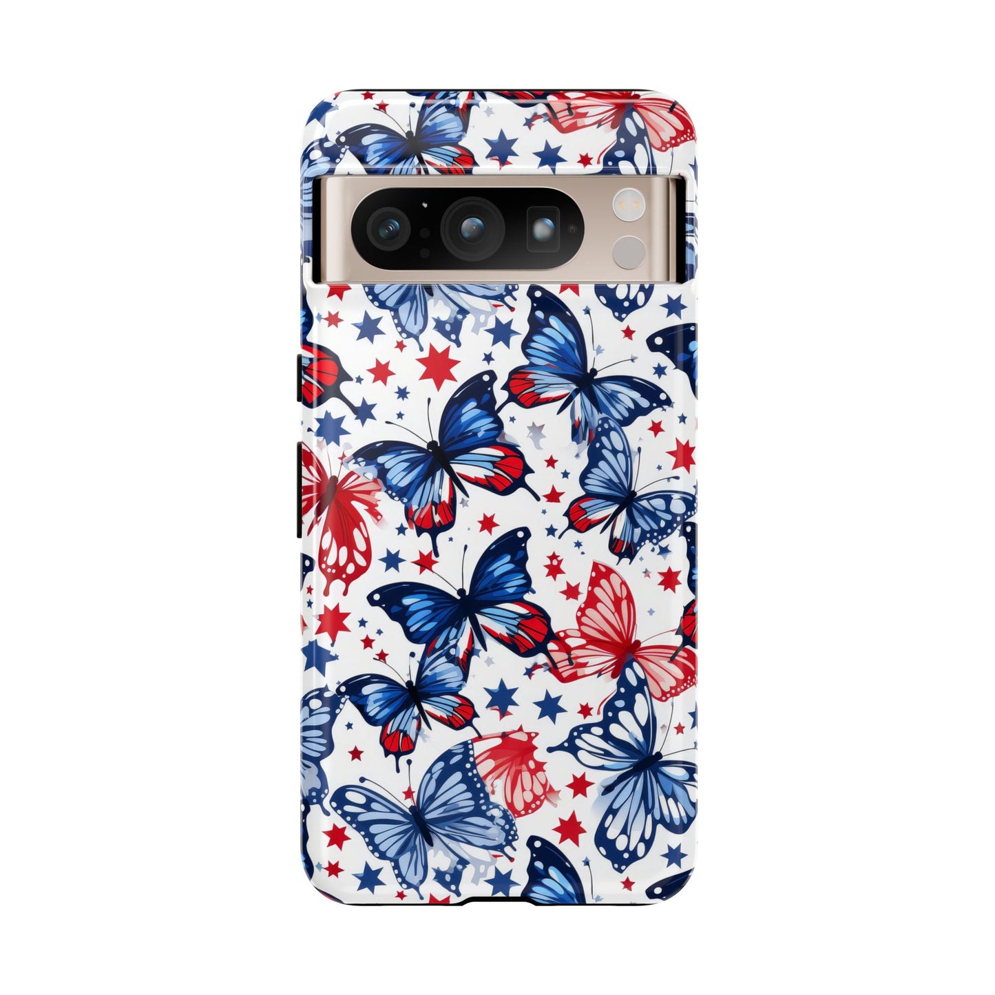 Patriotic Android Phone Case | Red White and Blue Butterfly Case | 4th of July Samsung Galaxy Cover | USA Pride Case | American Flag Butterfly Aesthetic