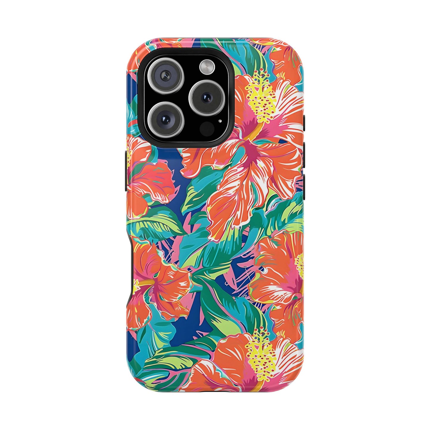 Orange Floral Magnetic Tough Case