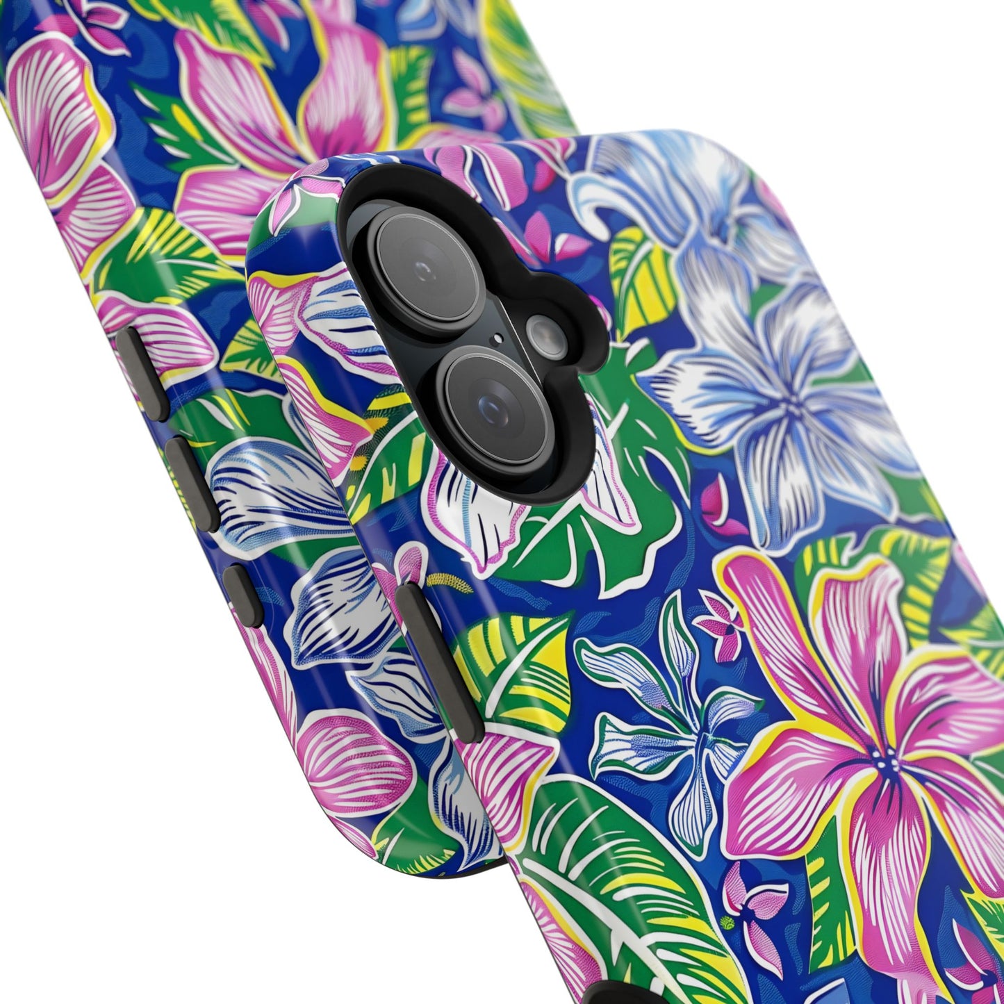Blue and Pink Floral Magnetic Tough Case