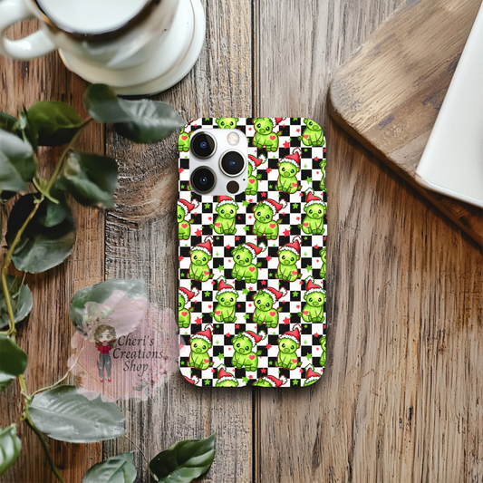 Green Cow Christmas Phone Case (Grinch-Inspired)  Cute Holiday Cow • Protective Phone Case •
