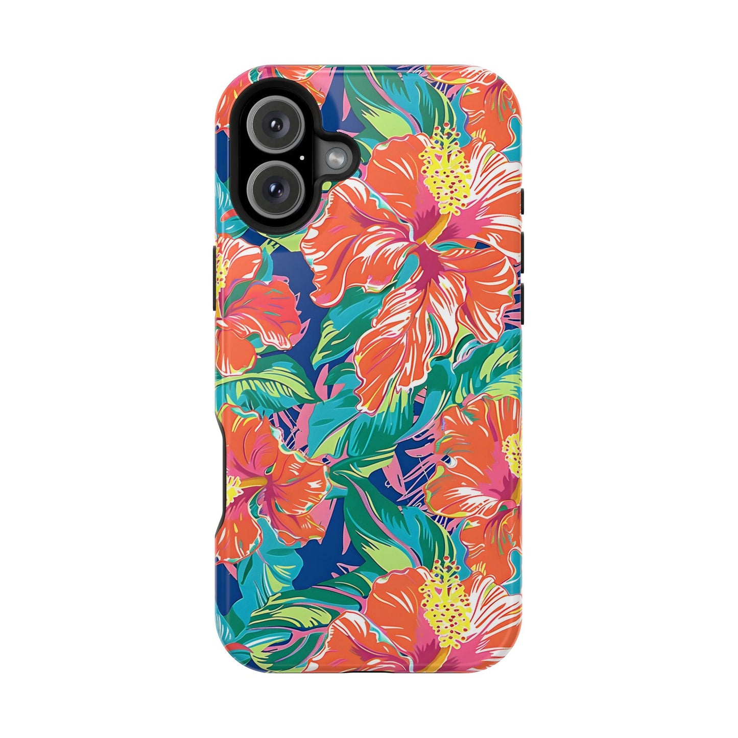 Orange Floral Magnetic Tough Case