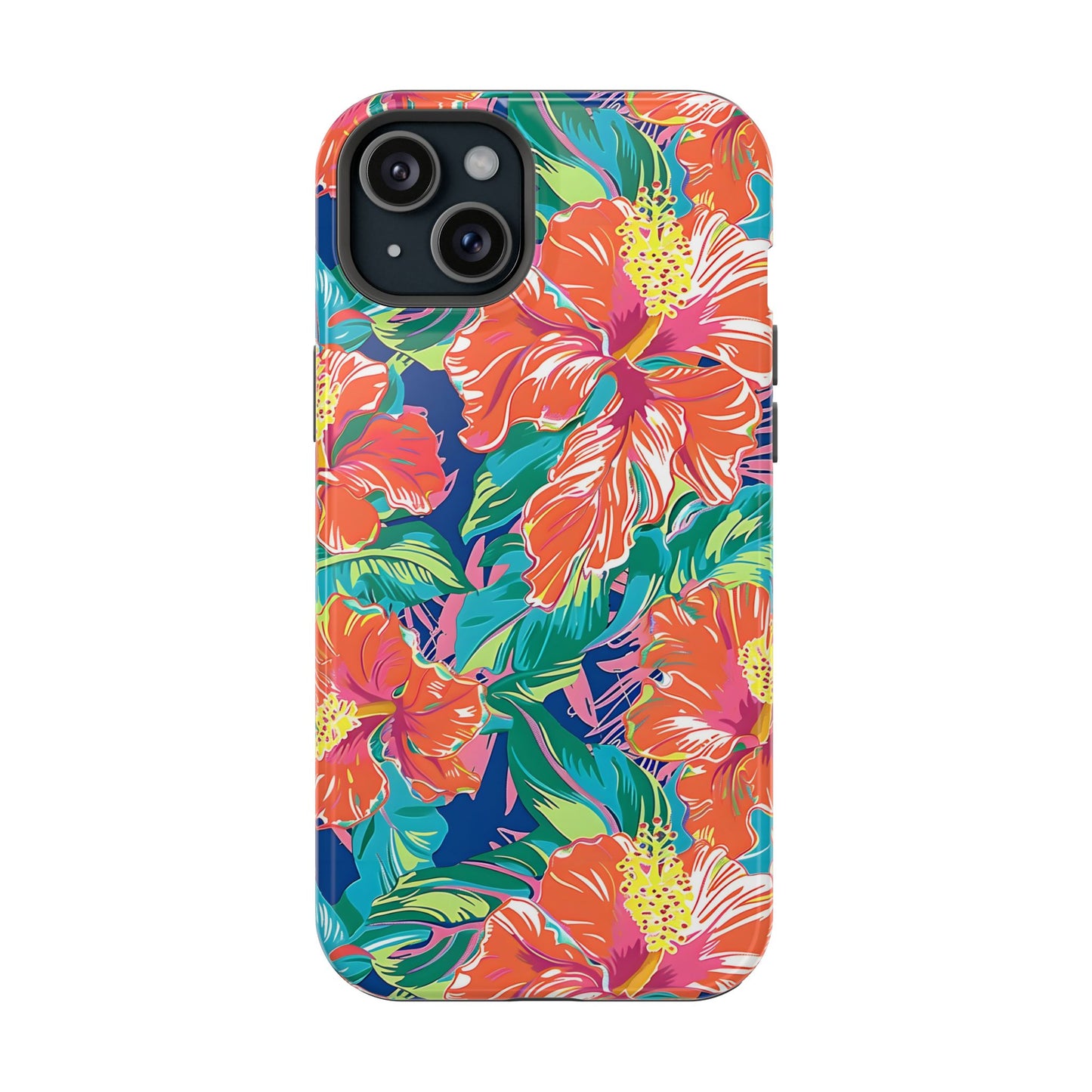 Orange Floral Magnetic Tough Case