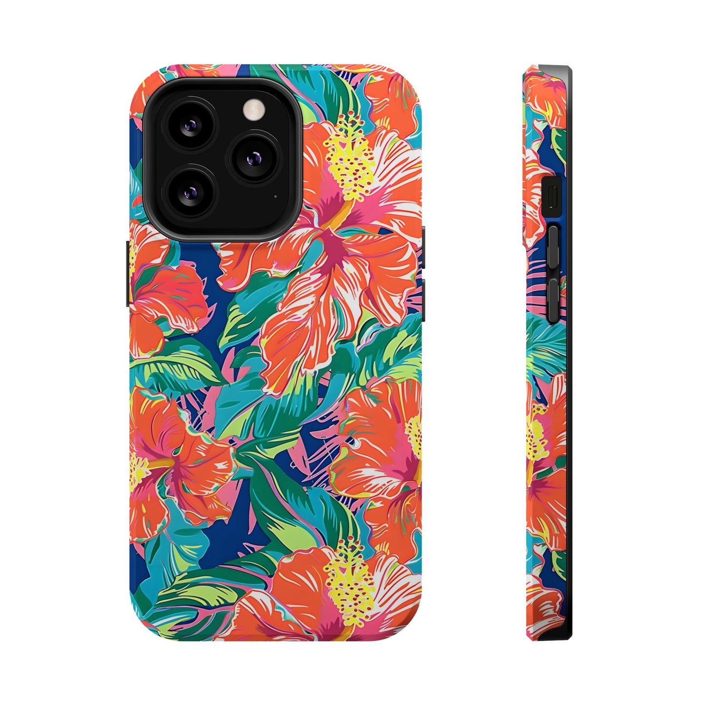 Orange Floral Magnetic Tough Case