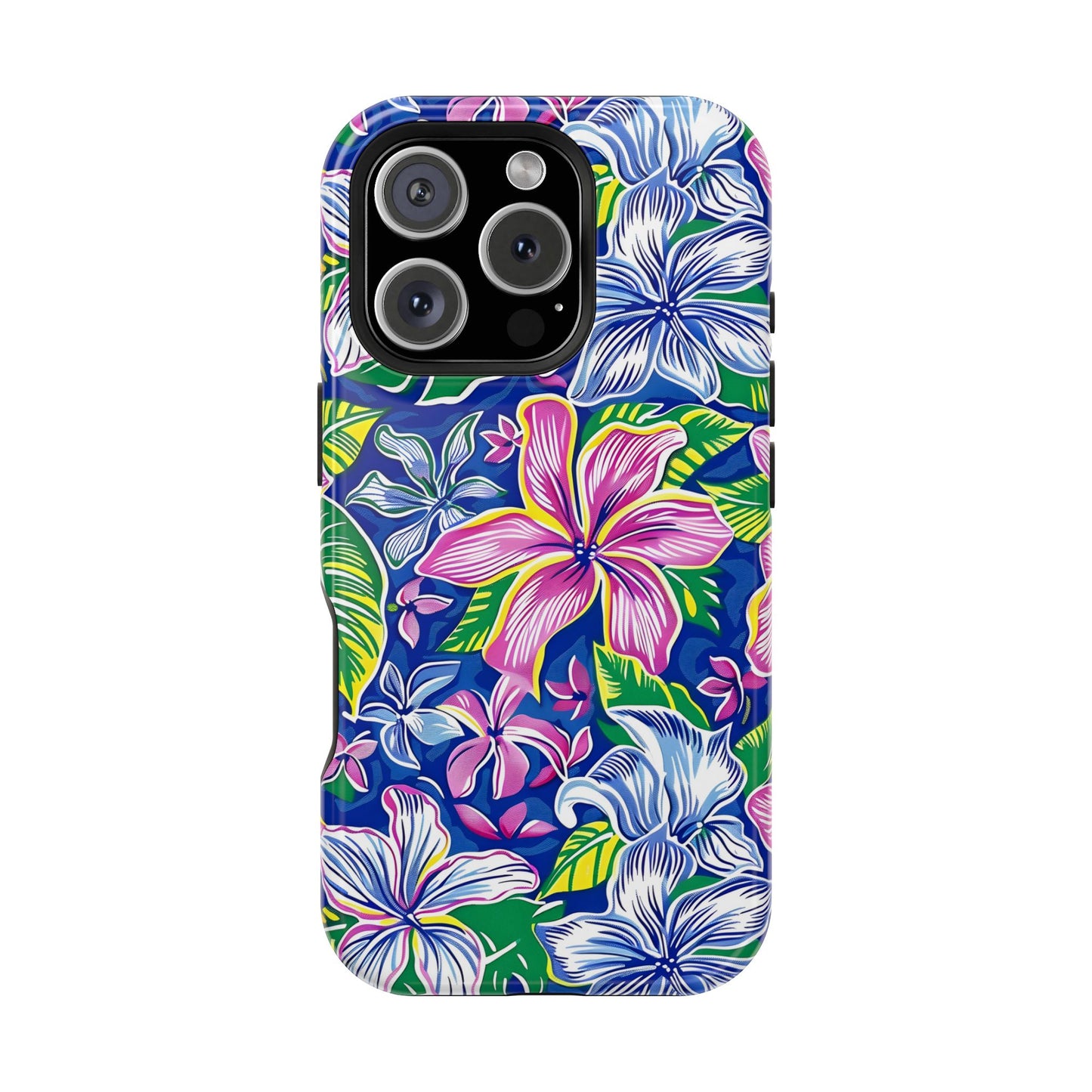 Blue and Pink Floral Magnetic Tough Case