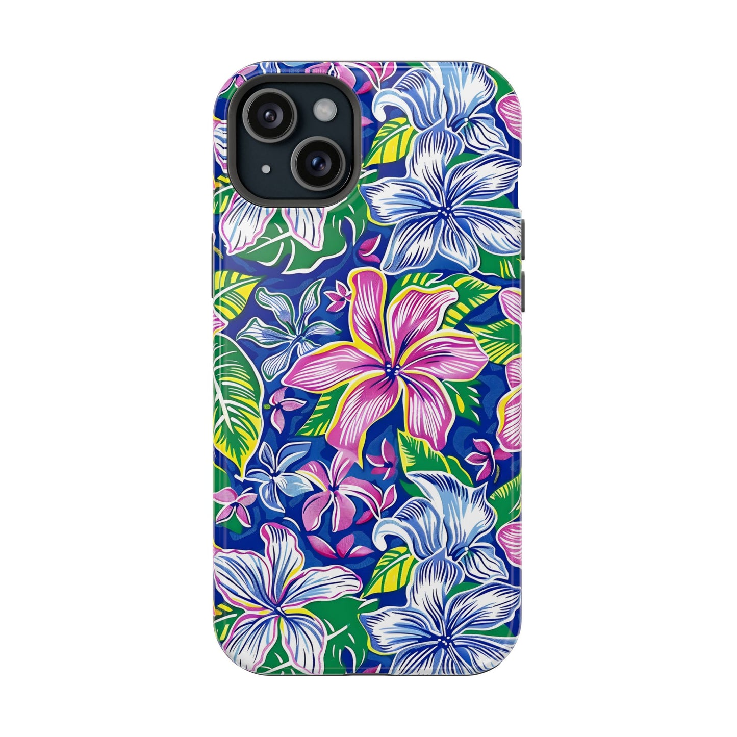 Blue and Pink Floral Magnetic Tough Case
