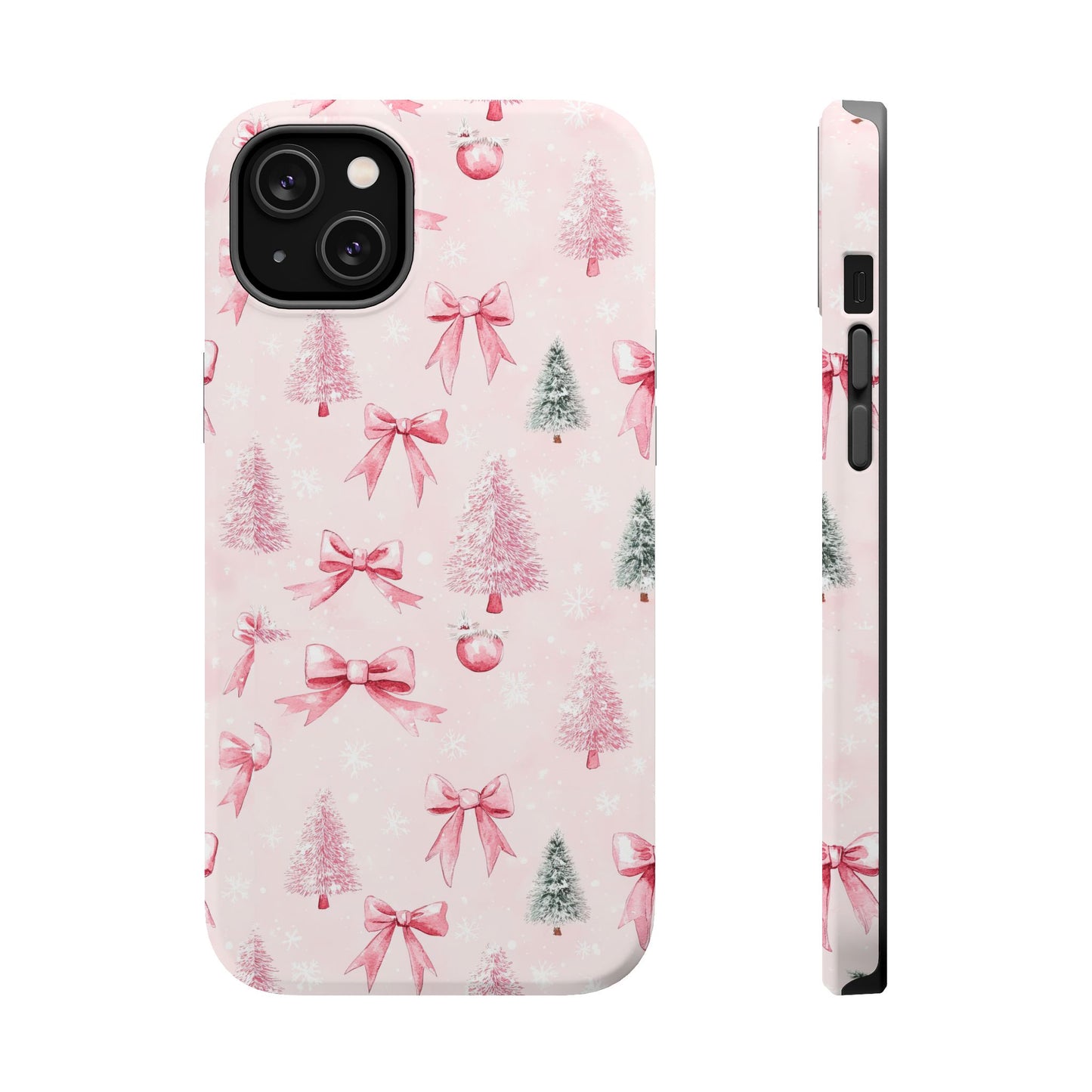 Pink Bow and Christmas Tree Magnetic Tough Case