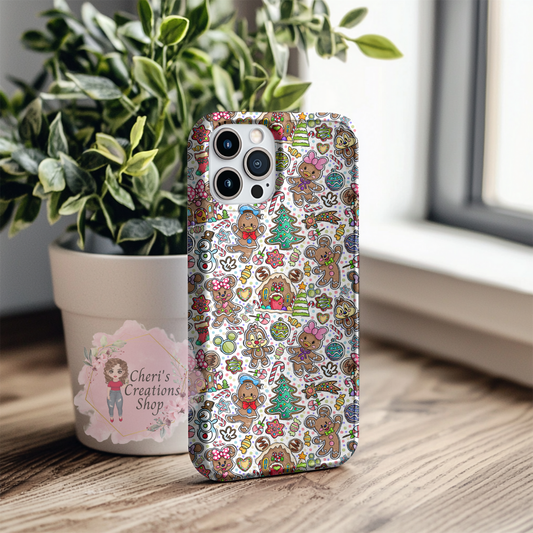 Christmas Phone Case for Android | Disney Gingerbread-Inspired Holiday Case | Cute Mickey Minnie Cookie Design | Festive Protective Cover