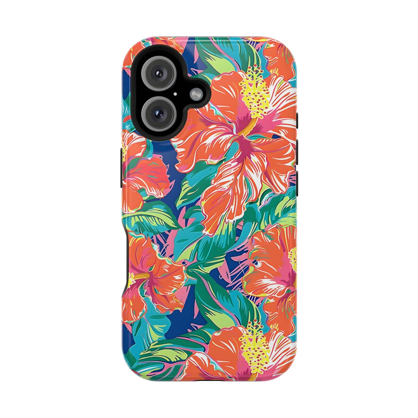 Orange Floral Magnetic Tough Case
