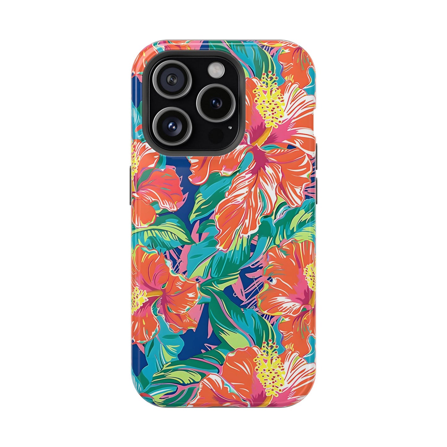 Orange Floral Magnetic Tough Case