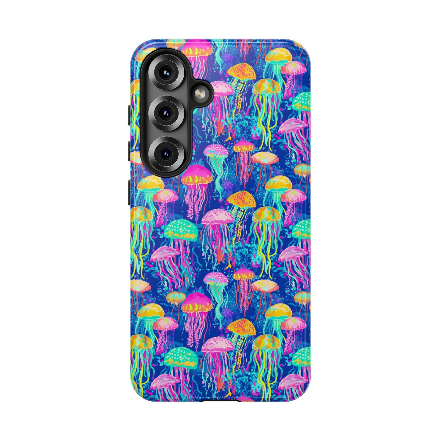 Preppy Jellyfish Android Phone Case | Colorful Ocean Aesthetic Case for Samsung & Pixel | Sea Life Slim Cover | Trendy Beachy Coastal Phone Case