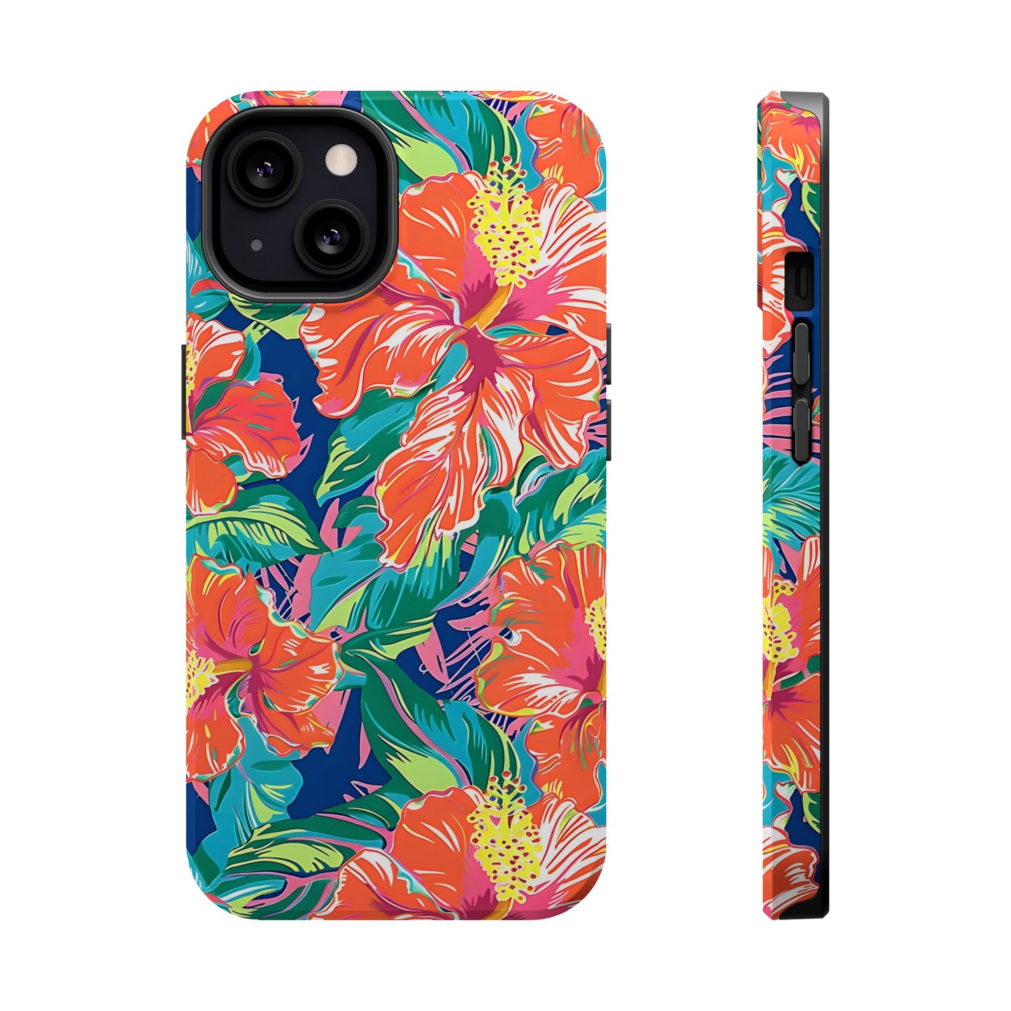 Orange Floral Magnetic Tough Case