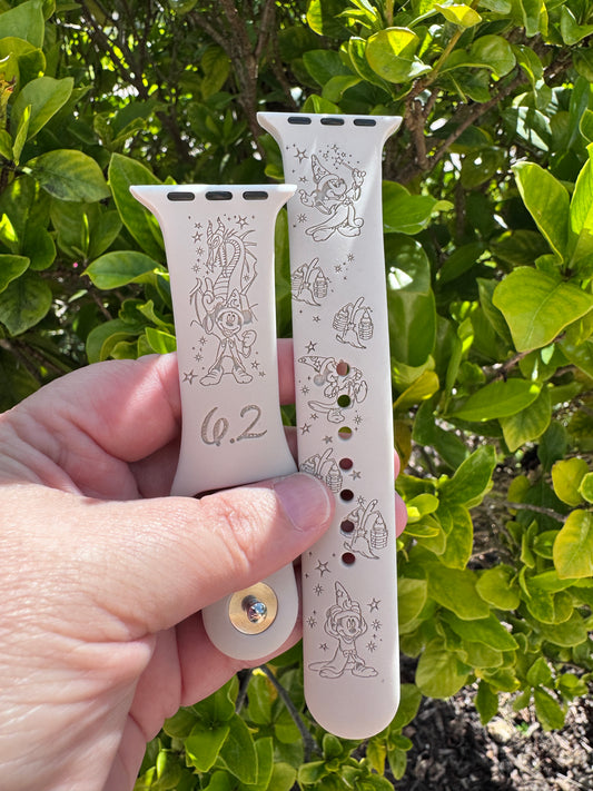 Apple Watch Band Compatible Disneyland Half Marathon Weekend Fantasia Mickey 6.2 Engraved Watch Strap