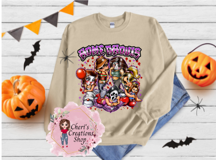 Home Ghouls Trendy Custom Womens Halloween Sweatshirt, Halloween Party Hoodie Unisex Heavy Blend Crewneck Sweatshirt