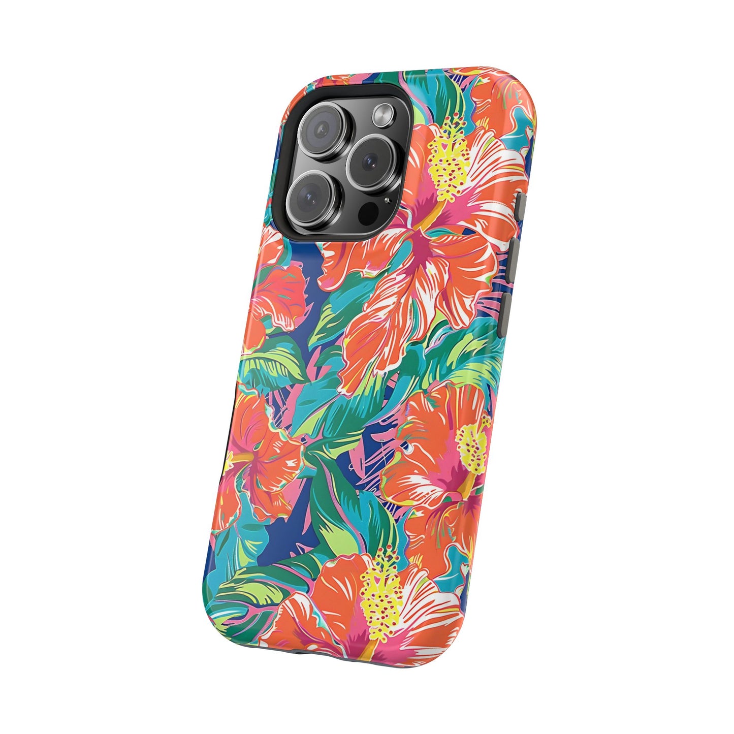 Orange Floral Magnetic Tough Case