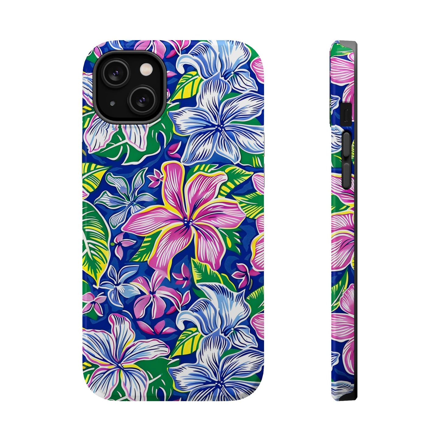 Blue and Pink Floral Magnetic Tough Case