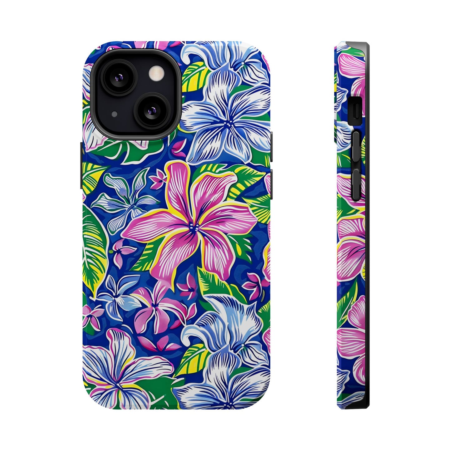 Blue and Pink Floral Magnetic Tough Case