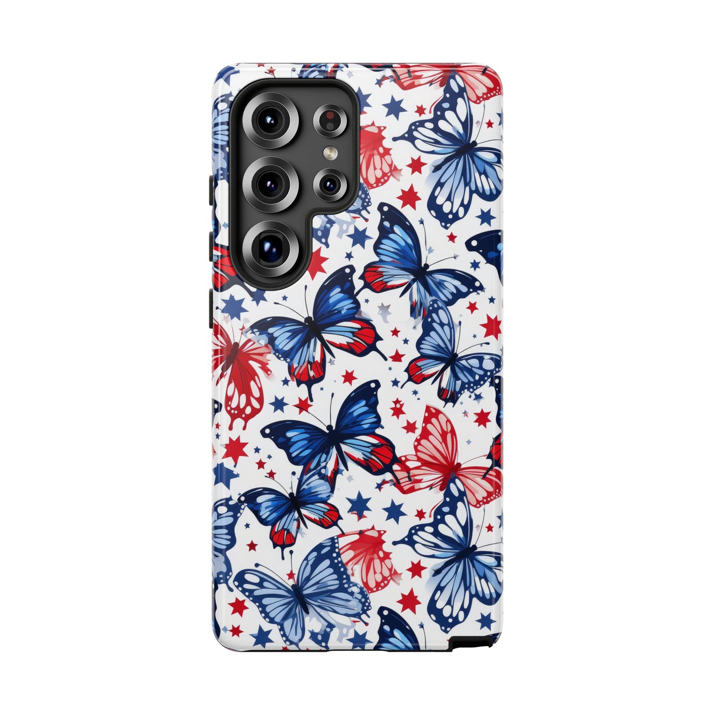 Patriotic Android Phone Case | Red White and Blue Butterfly Case | 4th of July Samsung Galaxy Cover | USA Pride Case | American Flag Butterfly Aesthetic