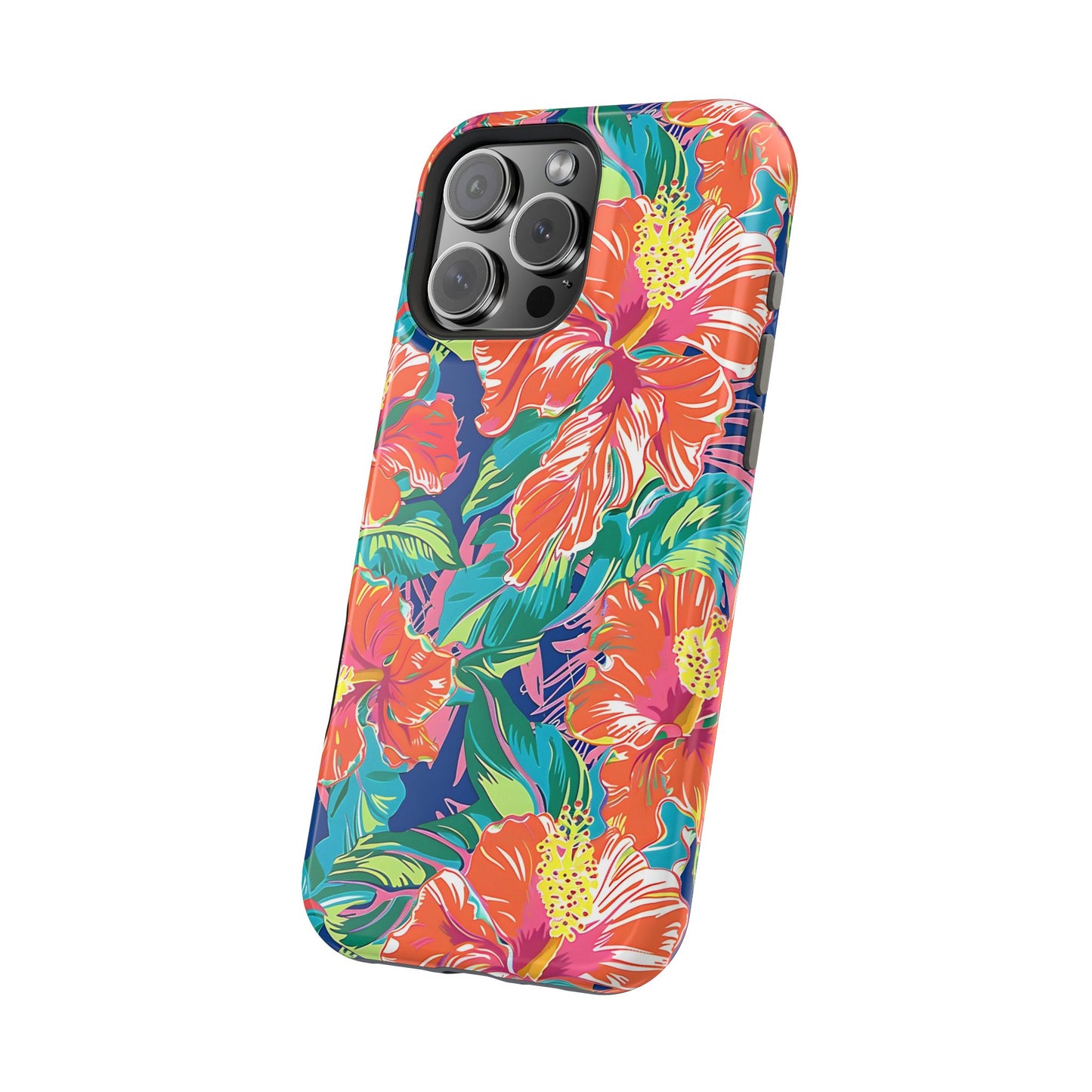 Orange Floral Magnetic Tough Case