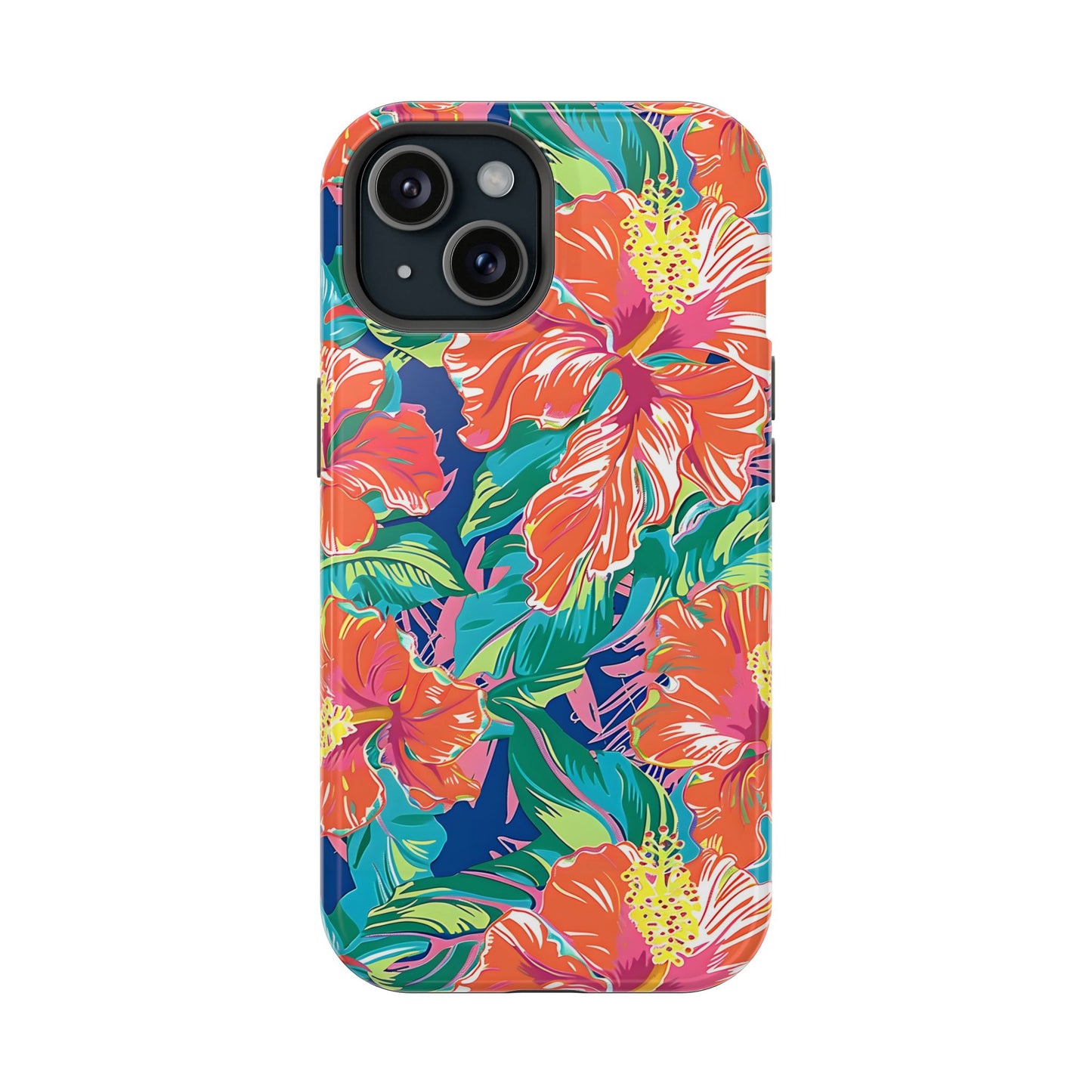 Orange Floral Magnetic Tough Case
