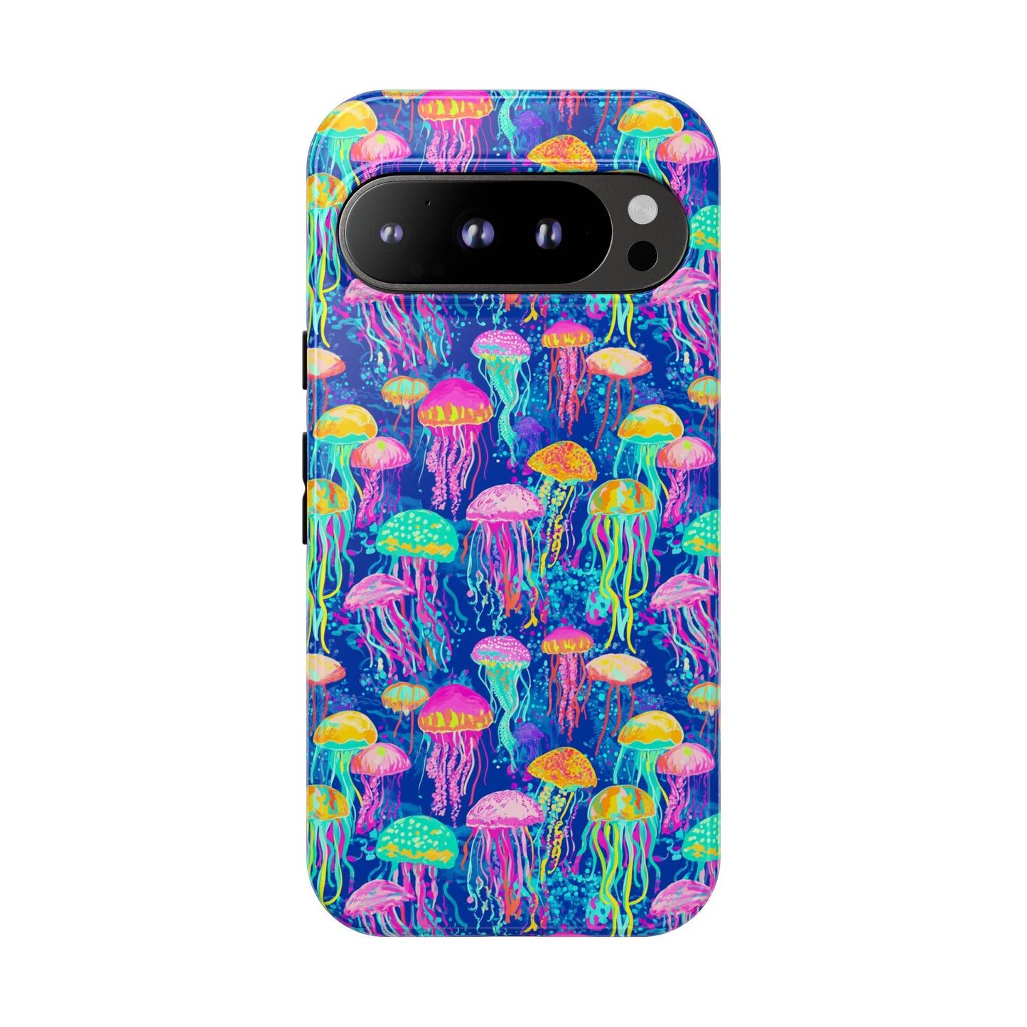 Preppy Jellyfish Android Phone Case | Colorful Ocean Aesthetic Case for Samsung & Pixel | Sea Life Slim Cover | Trendy Beachy Coastal Phone Case