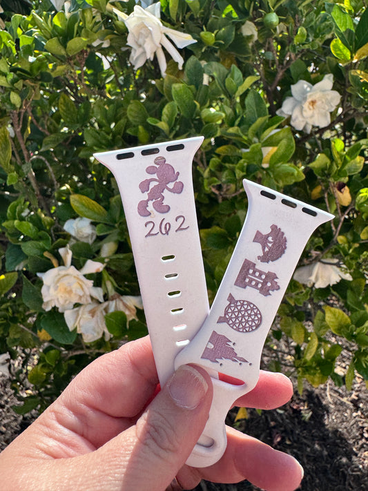 Apple Watch Band Compatible Marathon weekend 26.2 Mickey Engraved Watch Strap