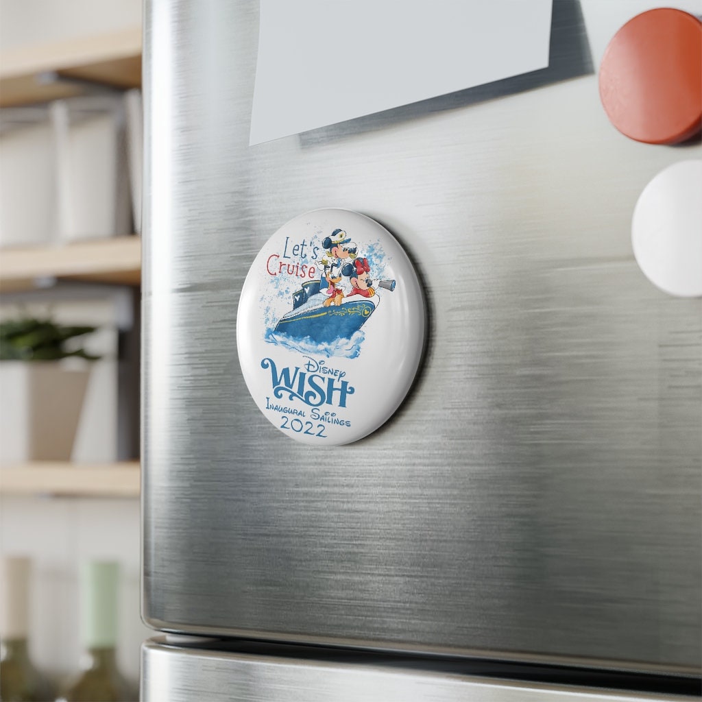 DCL Let's Cruise WISH Button Magnet, Round (1 & 10 Pcs)